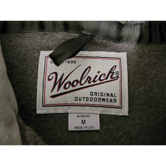 Vintage Woolrich Womens Size M Coat Brown Sherpa Fleece Teddy Hooded Button USA - Picture 2 of 9